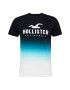 HOLLISTER Tricou turcoaz / cyan / negru / alb - Pled.ro