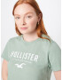 HOLLISTER Tricou verde deschis / alb - Pled.ro