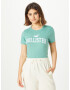 HOLLISTER Tricou verde mentă / alb - Pled.ro