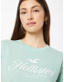 HOLLISTER Tricou verde pastel / alb - Pled.ro