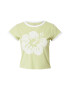 HOLLISTER Tricou verde pastel / alb - Pled.ro