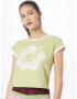 HOLLISTER Tricou verde pastel / alb - Pled.ro