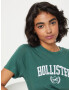 HOLLISTER Tricou verde smarald / alb - Pled.ro