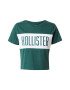 HOLLISTER Tricou verde smarald / alb - Pled.ro