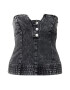 Hosbjerg Top 'Leah' negru denim - Pled.ro