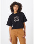 HUGO Tricou 'Cropped Tee' maro deschis / negru / alb - Pled.ro