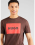 HUGO Red Tricou 'Dulive' maro închis / roșu pastel / negru - Pled.ro