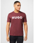 HUGO Tricou 'Dulivio' maro ruginiu / alb - Pled.ro