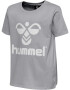 Hummel Tricou 'Tres' gri amestecat / alb - Pled.ro