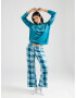 Hunkemöller Pijama azur / cyan / alb - Pled.ro