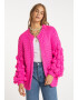 IZIA Cardigan dimensiuni mari roz neon - Pled.ro