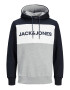 JACK & JONES Bluză de molton albastru noapte / gri amestecat / alb - Pled.ro