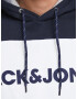 JACK & JONES Bluză de molton albastru noapte / gri amestecat / alb - Pled.ro