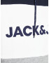 JACK & JONES Bluză de molton albastru noapte / gri amestecat / alb - Pled.ro