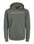 JACK & JONES Bluză de molton 'AUGUST' kaki / alb - Pled.ro