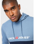 JACK & JONES Bluză de molton bleumarin / albastru fumuriu / roșu / alb - Pled.ro