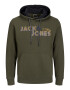 JACK & JONES Bluză de molton 'Friday' albastru marin / kaki / portocaliu / alb - Pled.ro