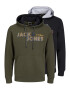 JACK & JONES Bluză de molton 'FRIDAY' galben / kaki / negru / alb - Pled.ro