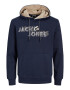 JACK & JONES Bluză de molton 'Friday' nisipiu / bleumarin / negru / alb - Pled.ro