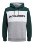 JACK & JONES Bluză de molton gri amestecat / verde pin / negru / alb - Pled.ro