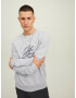 JACK & JONES Bluză de molton 'JERRY' bleumarin / gri deschis / alb - Pled.ro