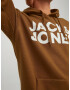 JACK & JONES Bluză de molton maro caramel / alb - Pled.ro