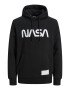 JACK & JONES Bluză de molton 'NASA' negru / alb - Pled.ro