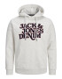 JACK & JONES Bluză de molton 'Rack' bleumarin / gri deschis / roșu - Pled.ro