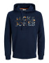 JACK & JONES Bluză de molton 'Ramp' bleumarin / albastru fumuriu / portocaliu / negru - Pled.ro