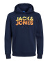 JACK & JONES Bluză de molton 'WALLACE' bleumarin / galben citron / portocaliu deschis - Pled.ro