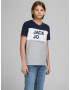 Jack & Jones Junior Tricou albastru marin / gri amestecat / portocaliu - Pled.ro