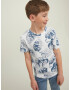 Jack & Jones Junior Tricou 'Breezy' albastru marin / alb - Pled.ro