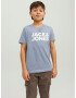 Jack & Jones Junior Tricou 'Ecorp' albastru / alb - Pled.ro