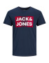 Jack & Jones Junior Tricou 'Ecorp' albastru marin / roșu rodie / alb - Pled.ro