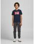 Jack & Jones Junior Tricou 'Ecorp' albastru marin / roșu rodie / alb - Pled.ro