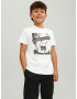 Jack & Jones Junior Tricou 'Home' negru / alb - Pled.ro