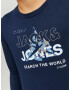 Jack & Jones Junior Tricou 'Hunt' albastru noapte / albastru deschis / gri / alb - Pled.ro