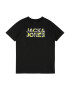 Jack & Jones Junior Tricou 'JOBBE' gri / verde kiwi / negru - Pled.ro