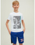 Jack & Jones Junior Tricou 'LEGENDS' turcoaz / gri / alb - Pled.ro