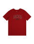 Jack & Jones Junior Tricou 'Thomas' sângeriu / negru / alb - Pled.ro