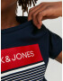 Jack & Jones Junior Tricou 'Travis' albastru noapte / roșu / alb - Pled.ro