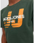 Jack & Jones Junior Tricou verde închis / portocaliu / alb - Pled.ro