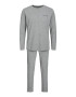 JACK & JONES Pijama lungă 'Axel' bleumarin / gri deschis / gri amestecat - Pled.ro