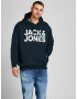 Jack & Jones Plus Bluză de molton 'JJECORP' albastru închis / alb - Pled.ro