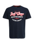 Jack & Jones Plus Tricou 'Andy' albastru / roșu / alb - Pled.ro