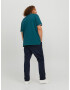 Jack & Jones Plus Tricou bleumarin / verde smarald / alb - Pled.ro