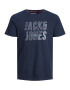 Jack & Jones Plus Tricou 'Xilo' bleumarin / albastru deschis / gri / alb - Pled.ro