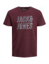 Jack & Jones Plus Tricou 'Xilo' gri metalic / portocaliu / roșu vin / alb - Pled.ro