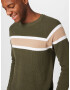 JACK & JONES Pulover bej / verde pin / alb - Pled.ro