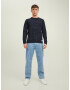 JACK & JONES Pulover 'Berg' bleumarin / alb - Pled.ro